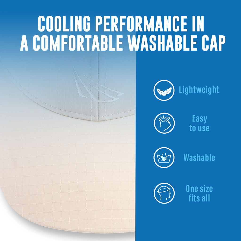 POWERCAP ICE Cooling Sun Hat – Instant Cooling Relief with Reusable Ice Packs, UPF 50 UV Sun Protection, Lightweight & Breathable for Hot Weather