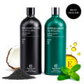 Terra & Co. Ayurvedic Oil Pulling Set: Charcoal Whitening + Nano-Hydroxyapatite Enamel Oil, 2 x 6.75 oz
