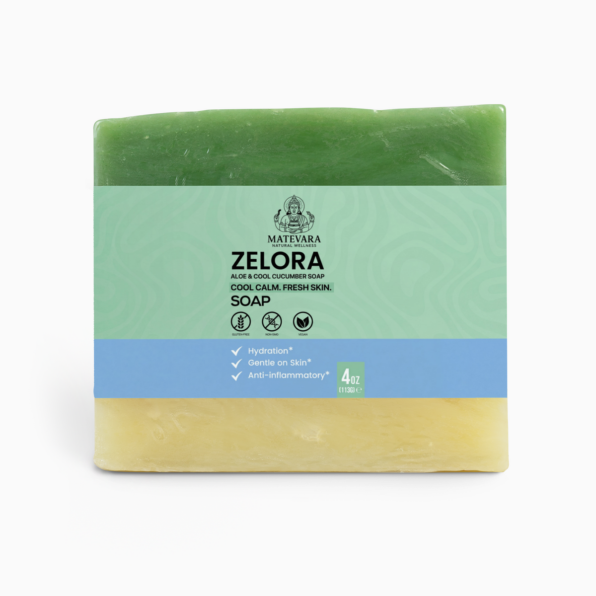 Zelora Aloe & Cool Cucumber Cleansing Bar |Sensitive Skin | 4 oz